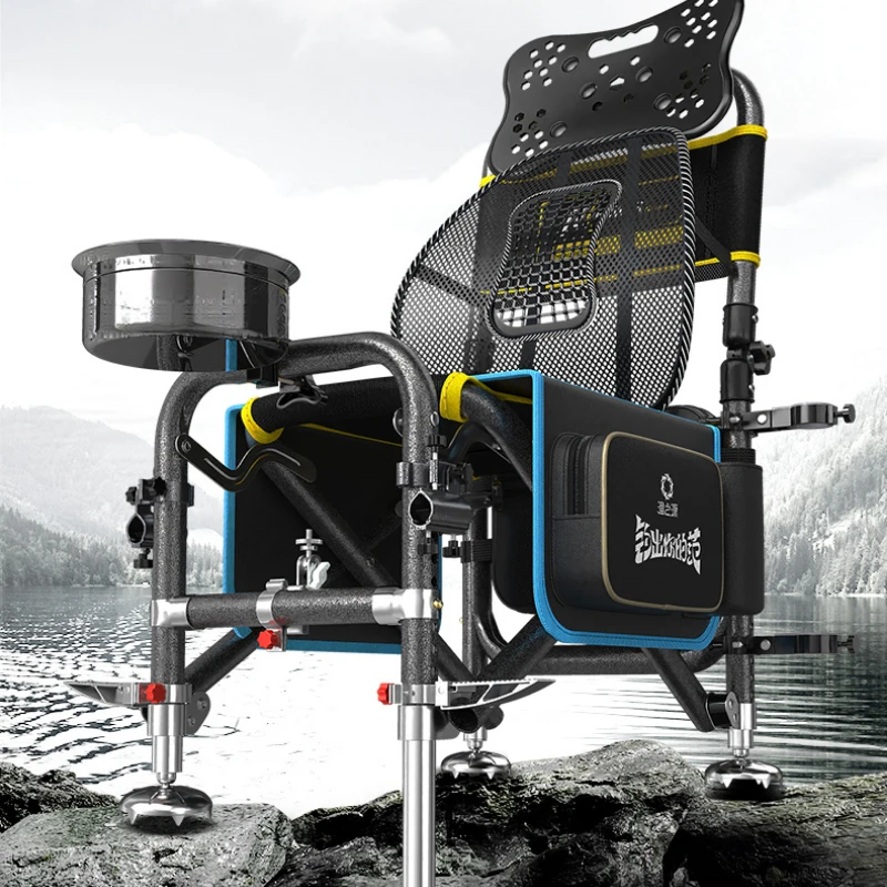 New Folding Fishing Chair CD3 Adjustable Height Black Knight's Fishing Chair All-Terrain Use Sturdy and Durable Outdoor Gear