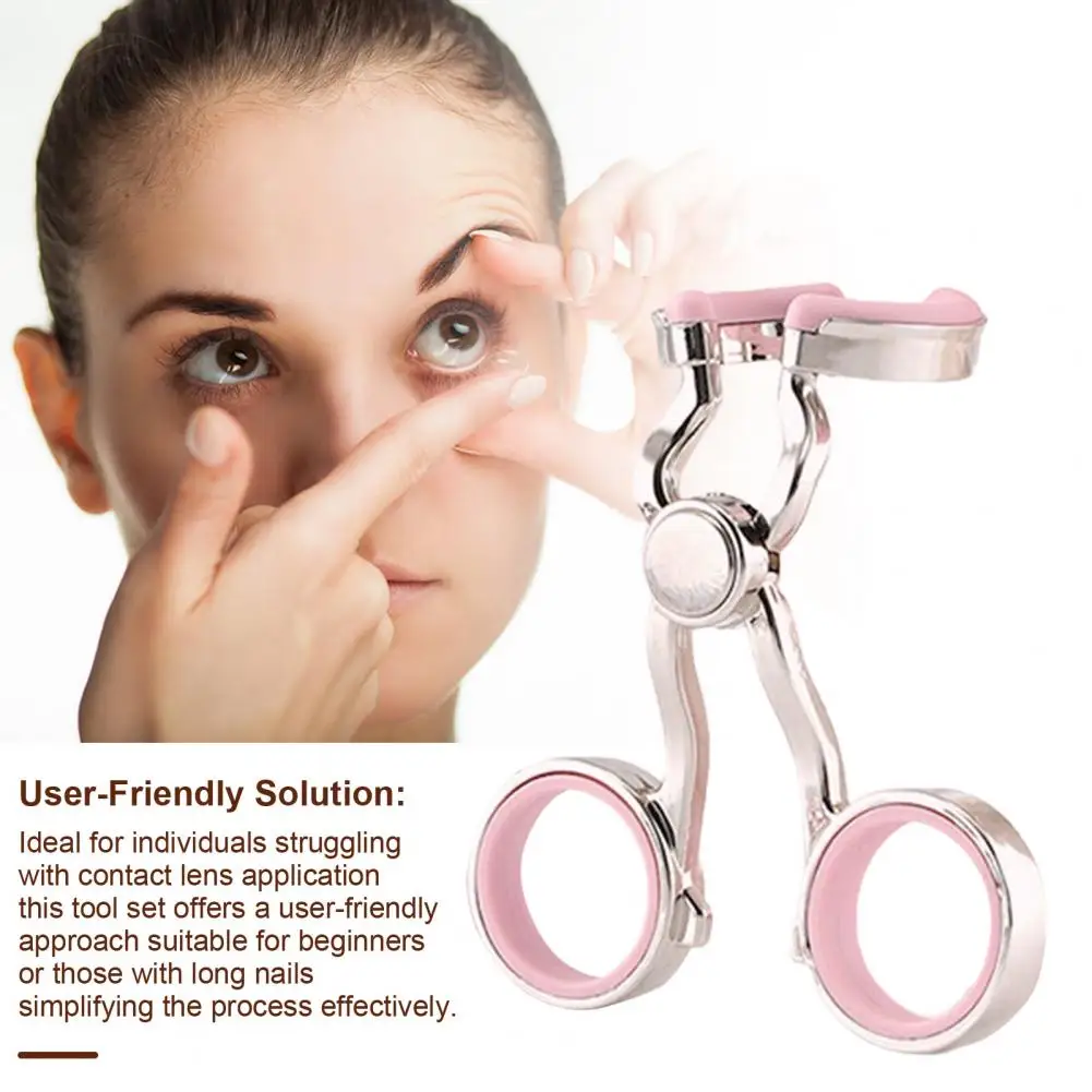 Contact Lens Applicator Tool with Case Tweezers Insertion Tool Pupil Expander Travel Kit for Easy Contact Lens Wear