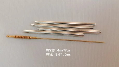 Silver Massage Stick Solid Pulling Tendons Acupuncture Tip 99.9% Silver Japanese Pressing Points