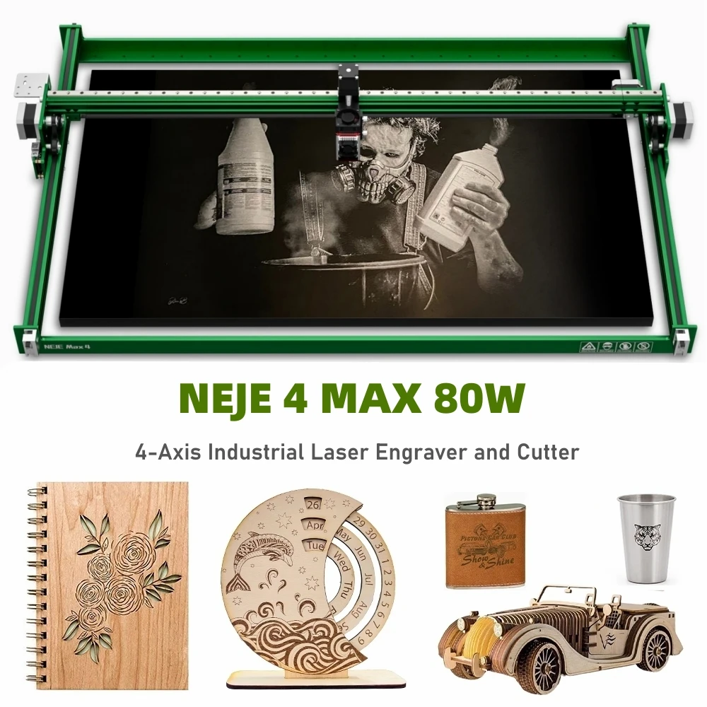 NEJE4MaxA4064080WCNCLaserPrinterWoodCutter4AxisIndustrial