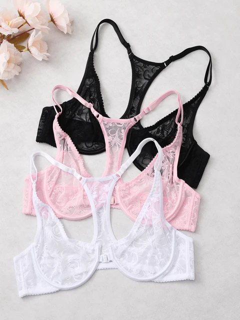 102942-c44a5b.jpg Soutien-gorge à armatures en dentelle avec boutons sur le devant pour femme, broderie élégante, dos magnifique, lingerie grande taille, bonnets A B C D E F