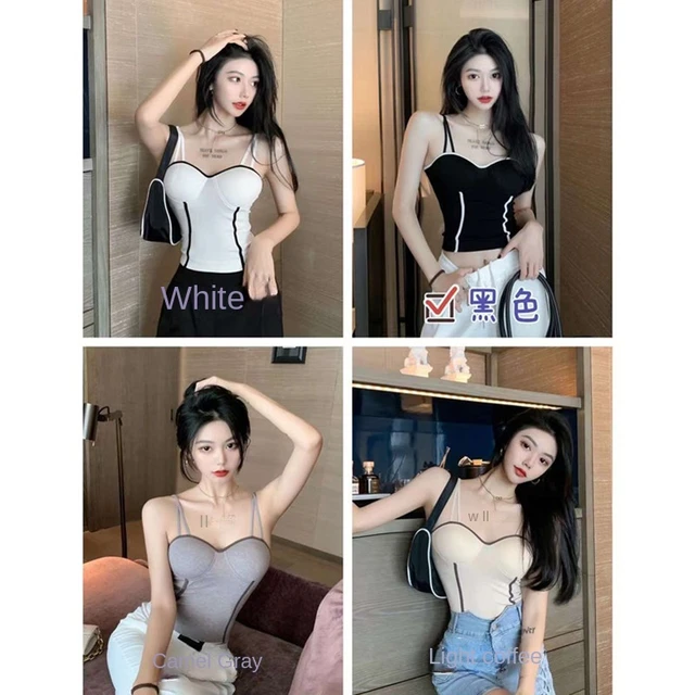 Women's Cotton Underwear Sexy Solid Color Top Fashion Plus Up Bra Spring  And Summer V-Neck