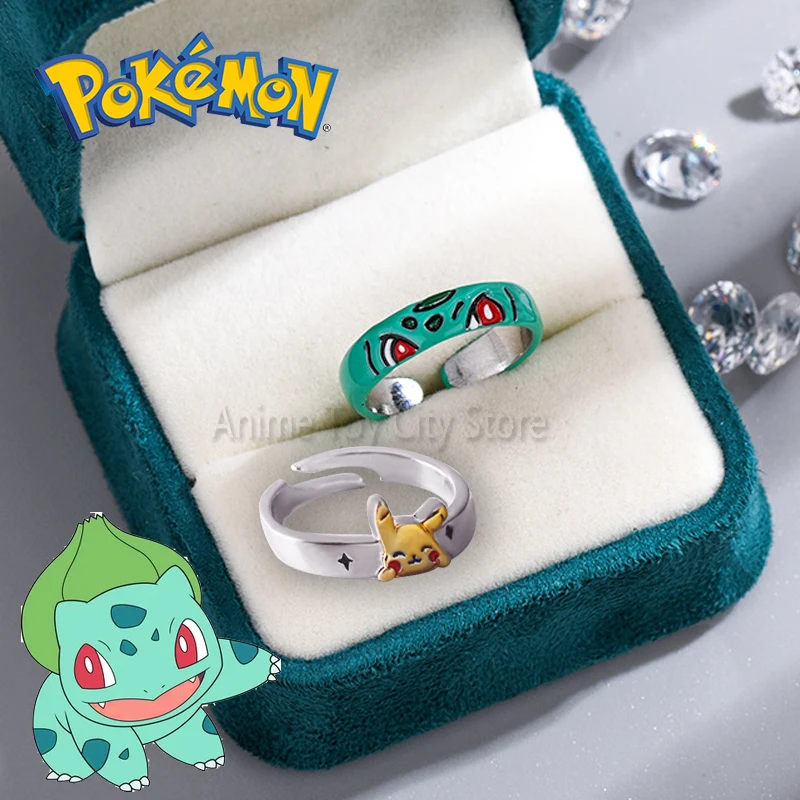 NewAnimePokemonBulbasaurRingKawaiiPikachuOpenAdjustableRing