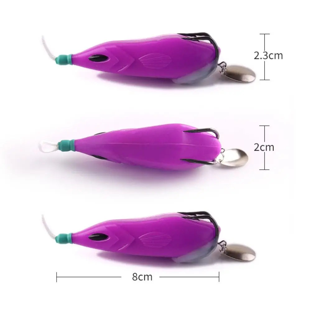 15g 8cm Topwater Soft Frog Fishing Lure Catfish Silicone Artificial Sea Bass Trout Wobblers Crankbait With Hook - 5