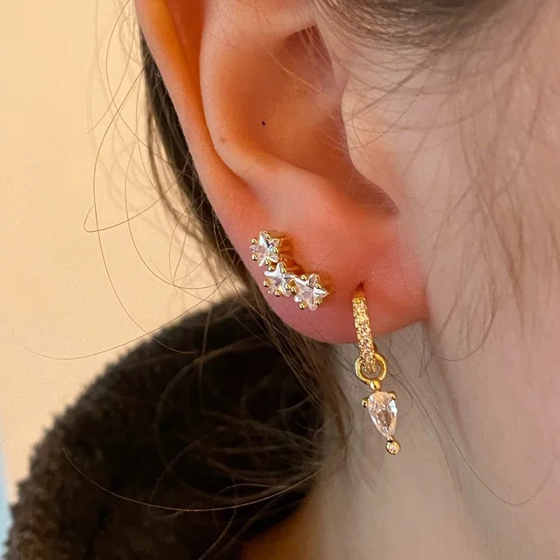 Orecchini A Cerchio In Argento 925 Con Zirconia: Minimal Con Ciondolo, Per Lobo E Cartilagine, 9mm