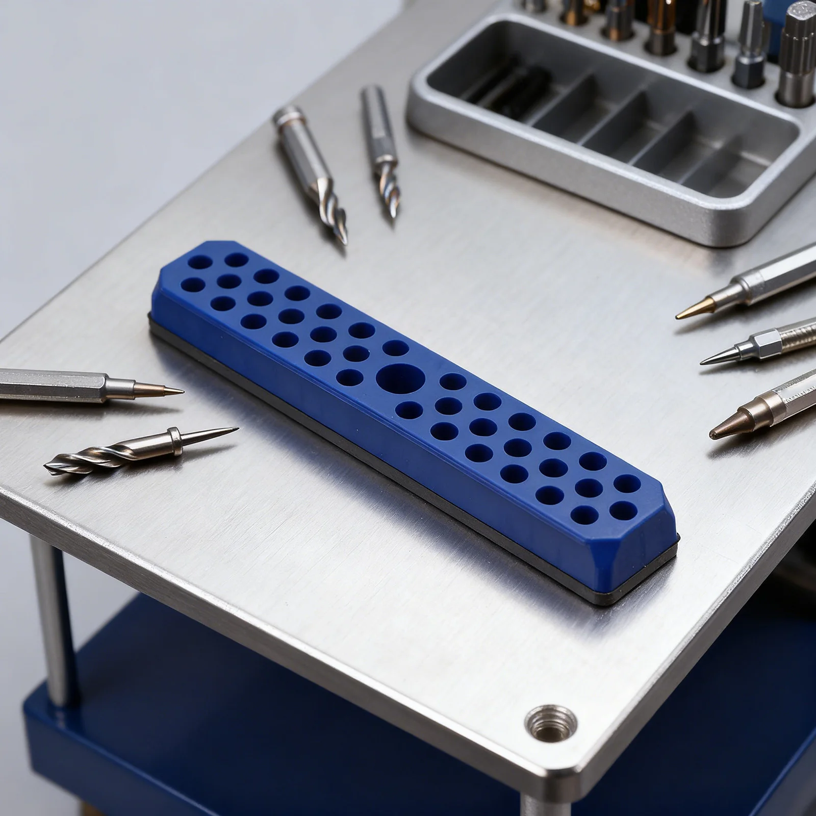 1 Stück magnetischer Sechskant-Bithalter für 1/4-Zoll-Schraubendreher-Bits mit 43 Löchern, Aufbewahrungswerkzeuge für Werkzeugkasten, Werkbank, Bits-Basis, 180 x 20 x 31 mm – Detail 3