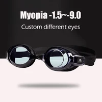 0 To -9.0 Adult Myopia Swim Eyewear Silicone Waterproof Anti Fog Diopter Swimming Goggles Custom Different Left Right Eye Degree 1
