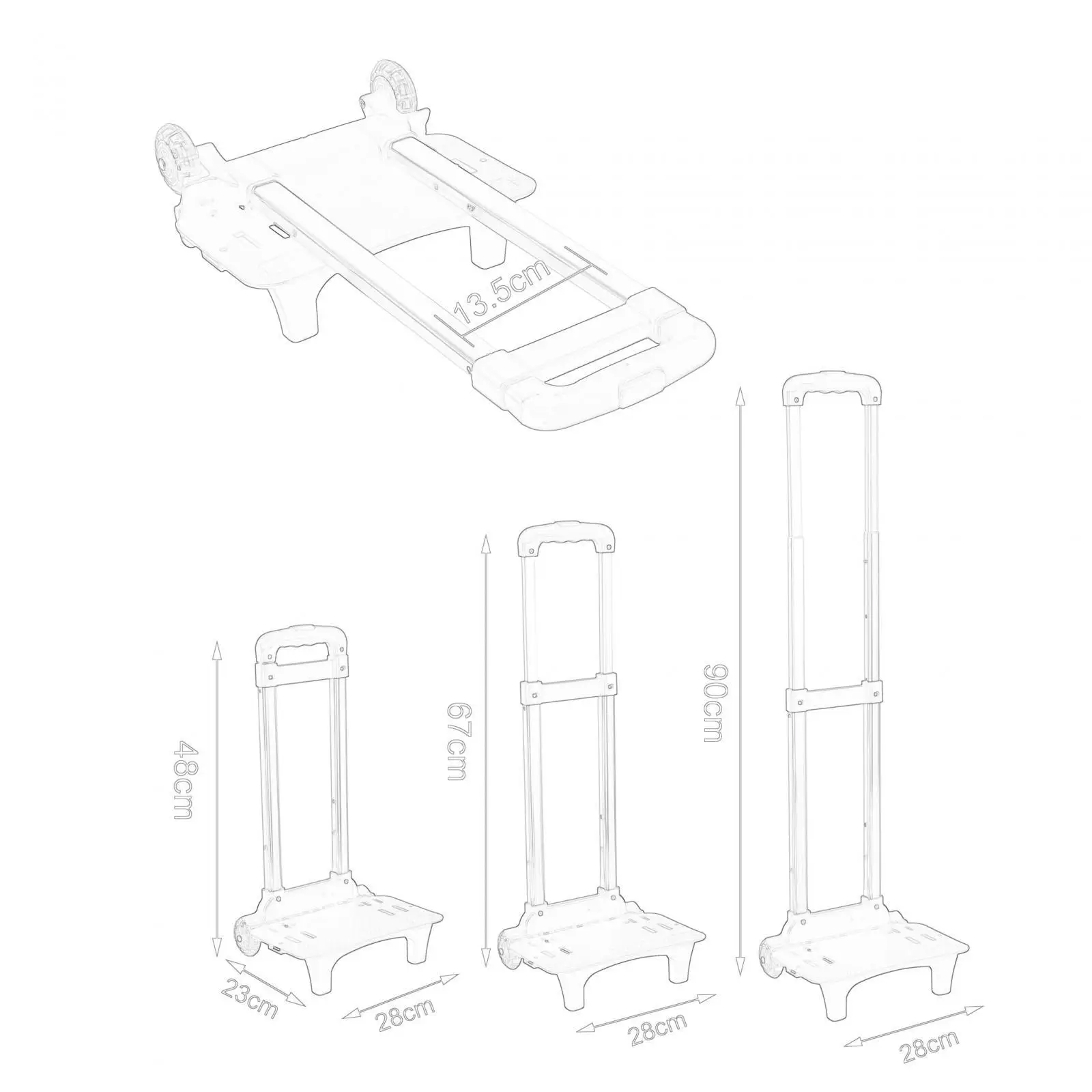 Backpack Hand Truck Backpack Trolley,Aluminum Alloy,Foldable Collapsible Wheeled