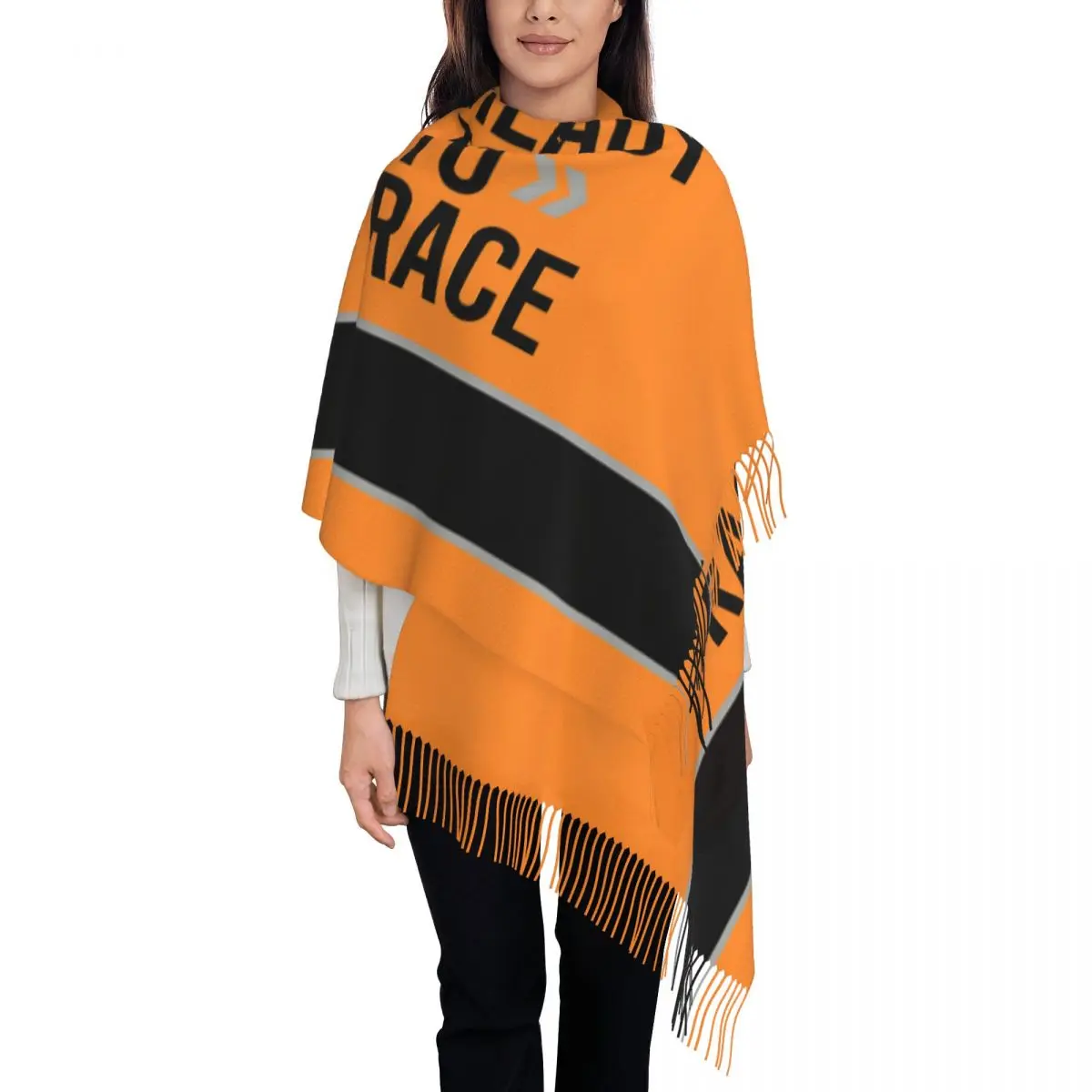 

Ready To Race Scarf Wrap for Women Long Winter Fall Warm Tassel Shawl Unisex Enduro Cross Motocross Bitumen Bike Life Scarves