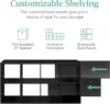 8-Cube Storage Organizer, 11in Shelf Opening, Bookcase, Display Shelf, Customizable w/ 3 Removable Back Panels – Black 3
