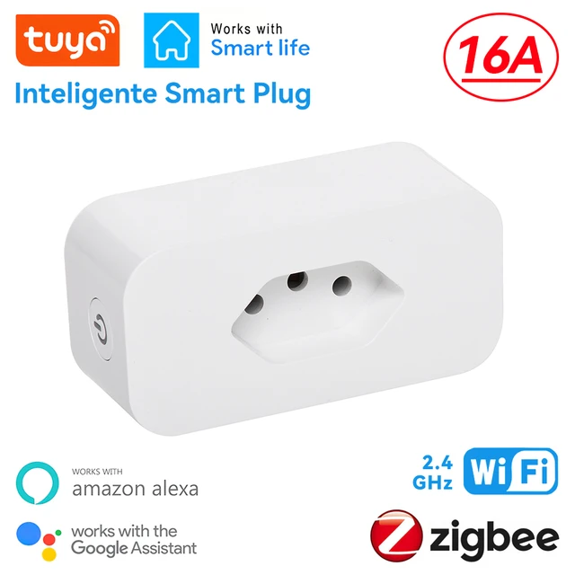 Tuya WiFi Smart Socket US Plug Outlet Smart Home 16A Zigbee Smart Plug  Works With Alexa  ,Google, Zigbee Gateway Hub - AliExpress