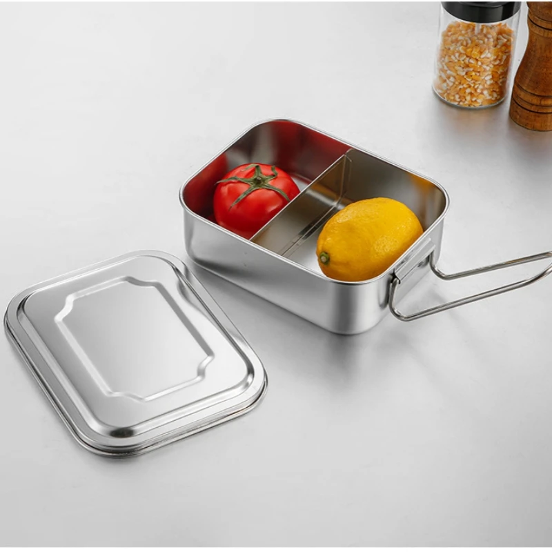 Stainless Steel Bento Lunch Box with Handle for Large Food Storage