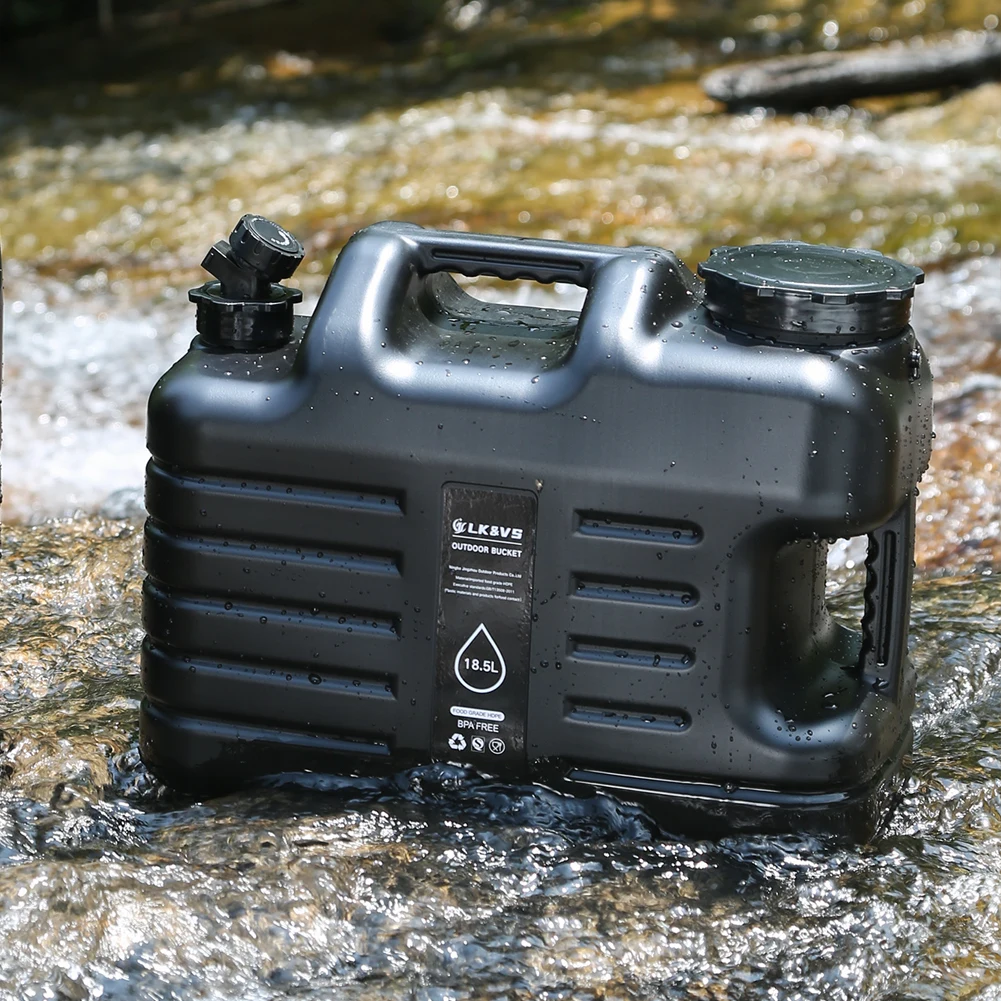 18.5L 수도꼭지가 있는 물 저장 용기, 대용량 물통, 차량용 캠핑용 물 저장 탱크