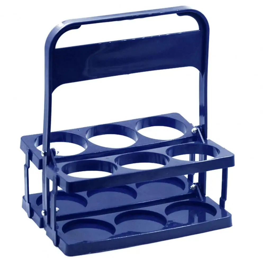 Wine Bottle Rack 6 Pack Foldable Reusable Shatterproof Portable KTV Handheld Beer Rack for Bar