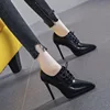 2022 New Design High Heels Pointed Toe Thin Heel Waterproof Platform High grade Shoes Night Club Super Popular Slim Ankle Boots 3