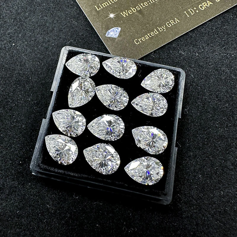 [ Pear Cut ] 0.1-30ct D Color VVS1 3EX Wholesale Pear Waterdrop Loose Moissanite Diamond GRA Stones Gemstones For Jewelry Making 3
