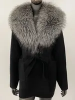 FURYOURSELF Knitting Cardigan Women Winter Real Fox Fur Coat Long Sleeve Warm Female Hooded Natural Raccoon Fur Jacket Outwear 1