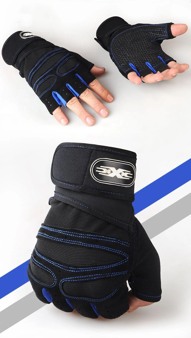 Description Picture 5 of itemFitness Gloves Fitness Heavyweight Training Gloves Men's Fitness Half Finger Non-slip Gloves Wrist Lifting Exercises