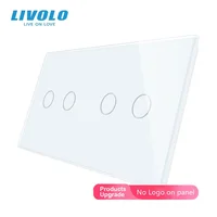 Livolo Luxury 4 สีแก้วคริสตัลมุก,151 มม.* 80 มม.,มาตรฐาน EU, แผงกระจกคู่ VL-C7-C2/C2-11 (4 สี), โลโก้/ไม่มีโลโก้ 1