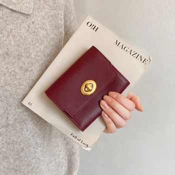 ITAMOOD Portafoglio Rosso da Donna, Portafoglio Vintage in Pelle di Vacchetta, Borsa Portafoglio Portafortuna, Regalo per la Fidanzata, Borsa con Logo Originale