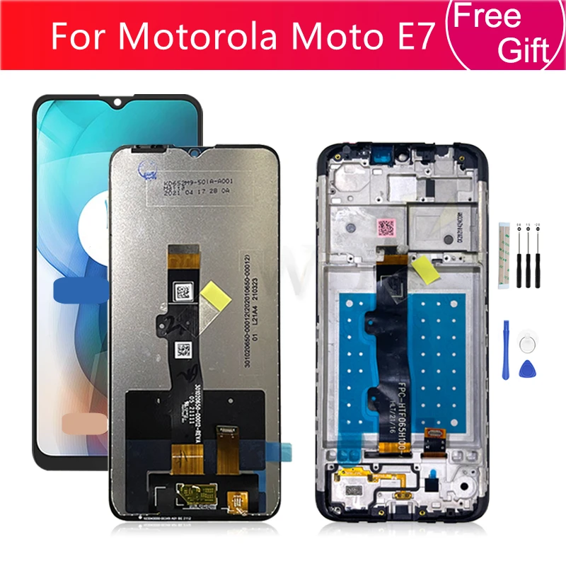 

For Motorola Moto E7 LCD Display Touch Screen Digitizer Assembly With Frame For Moto E7/E7i Power Screen Replacement Part 6.5"