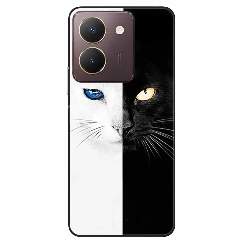 Black TPU Bumper Soft Silicone Shockproof Phone Case with Cute Cat Design