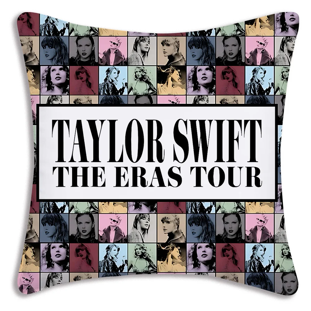 Fundas de almohada de dibujos animados T-Taylors, funda de cojín decorativa para sofá, hogar, impresión a doble cara, corta, de felpa, linda S-Swifts