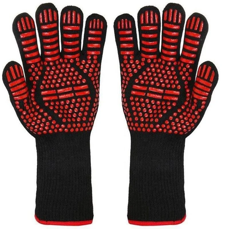 Description Picture 5 of itemBBQ Microwave Oven Gloves High Temperature Resistance Barbecue Mitts 800 Degrees Fireproof Anti Heat Insulation Glove for Baking