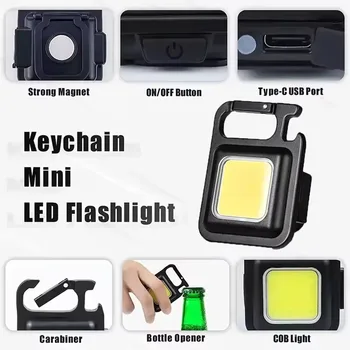 Self Defense Personal Defense Articles High Power Flashlight Led Strong Multifunctional Keychain Mini Lantern Self-defense Tools 1