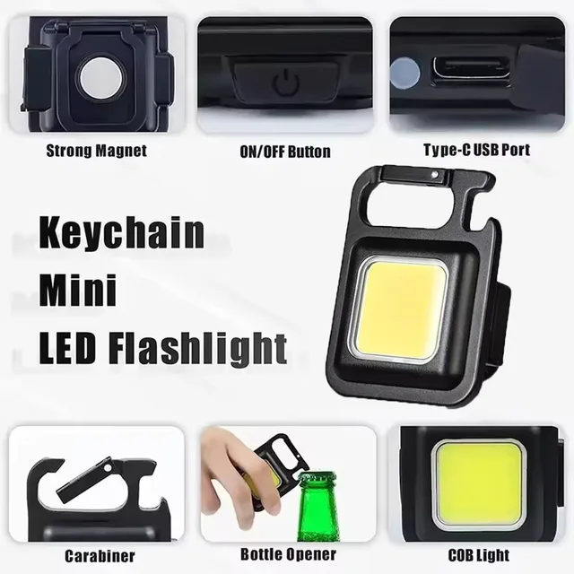 Self Defense Personal Defense Articles High Power Flashlight Led Strong Multifunctional Keychain Mini Lantern Self-defense Tools 1