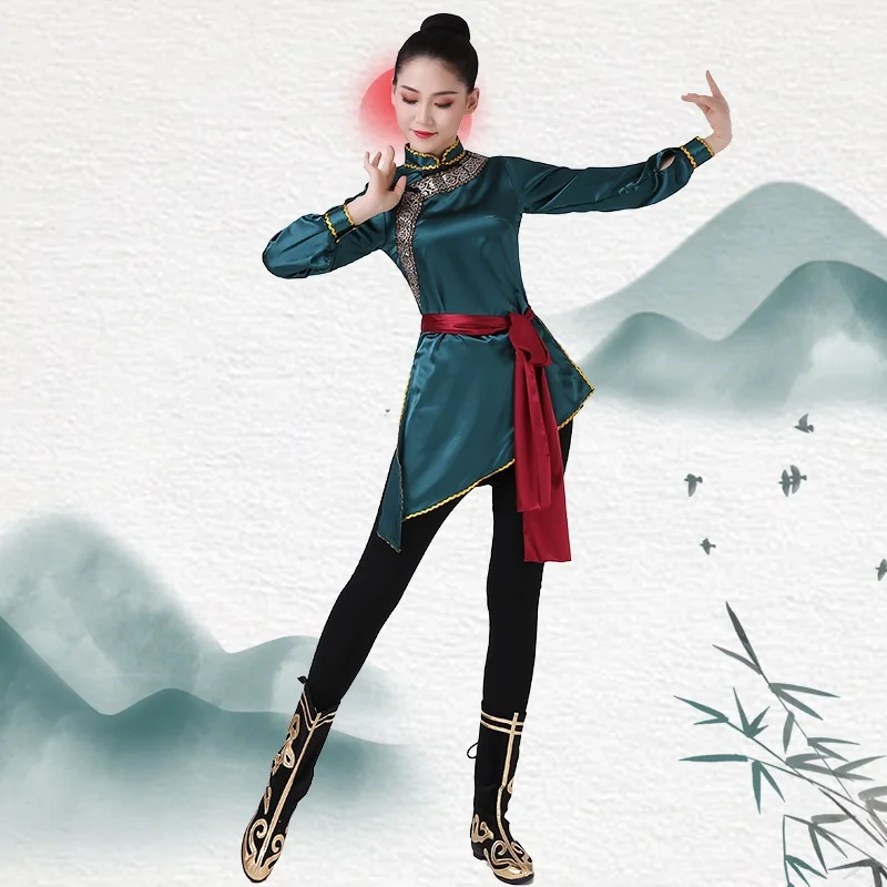 Mongolo Stage Dance Wear Danza Nazionale Della Cina Abbigliamento Mongolo Costume Etnico Cinese Folk Dance Outfit V2786