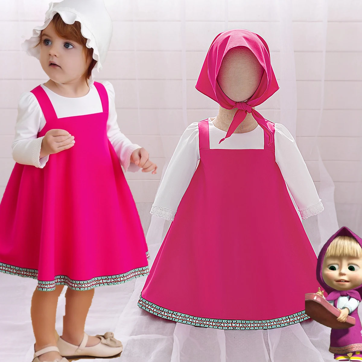 Lolita Plaid Cute Bears Baby Mädchen Kleid Kleinkind 1. Geburtstag Party Prinzessin Kleid für Baby Maid Hochzeit Brautjungfer Kinder Kleidung
