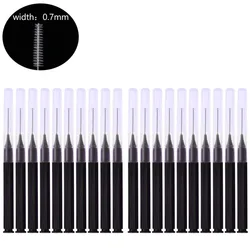 20-Pack Mini Brow and Lash Brushes - Bendable, Disposable Applicators (20Pcs Black)