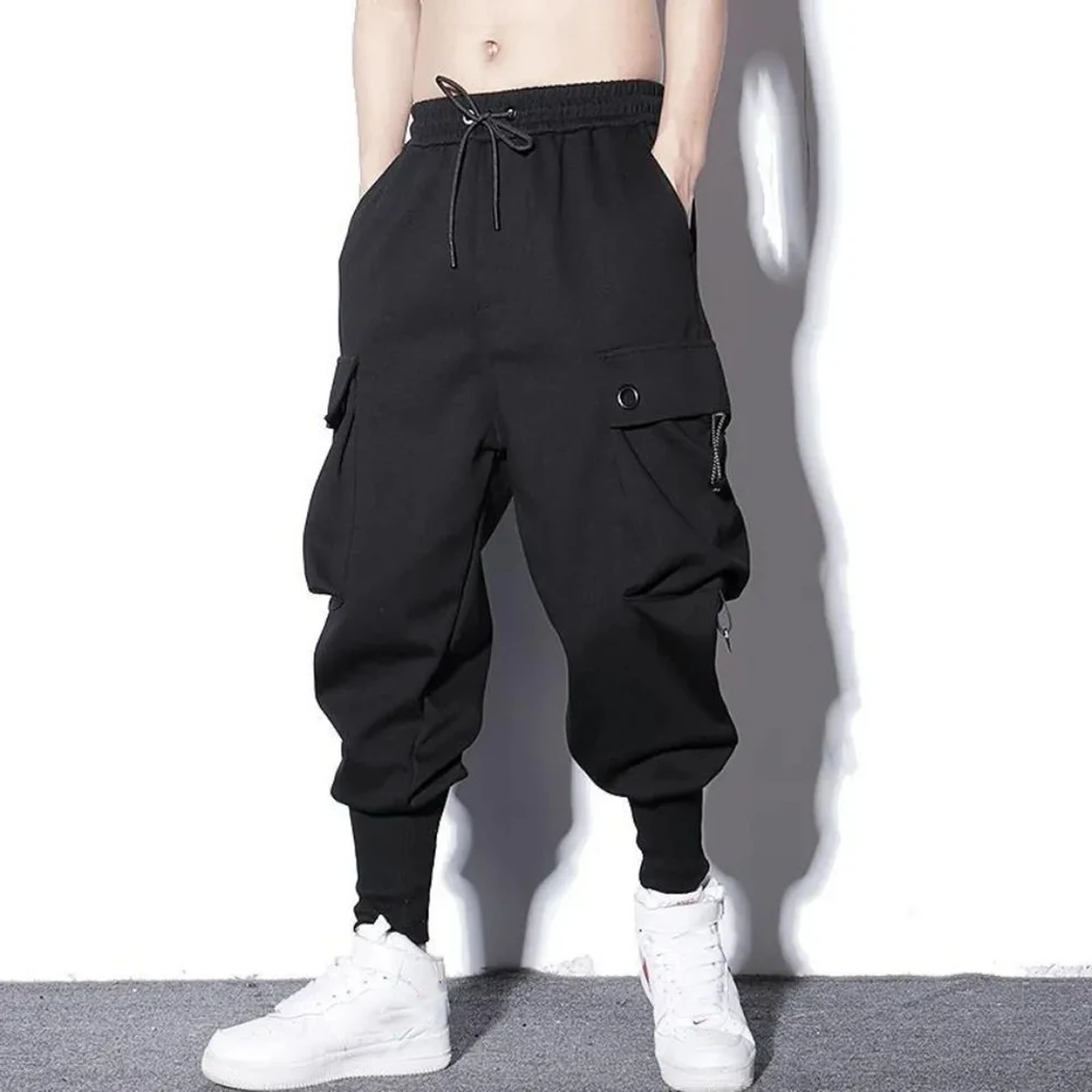 

Loose Harem Pants Men Cargo Trousers Hip Hop Outdoor Casual Ankle Length Pant Fashion Streetwear Pocket Sweatpants
