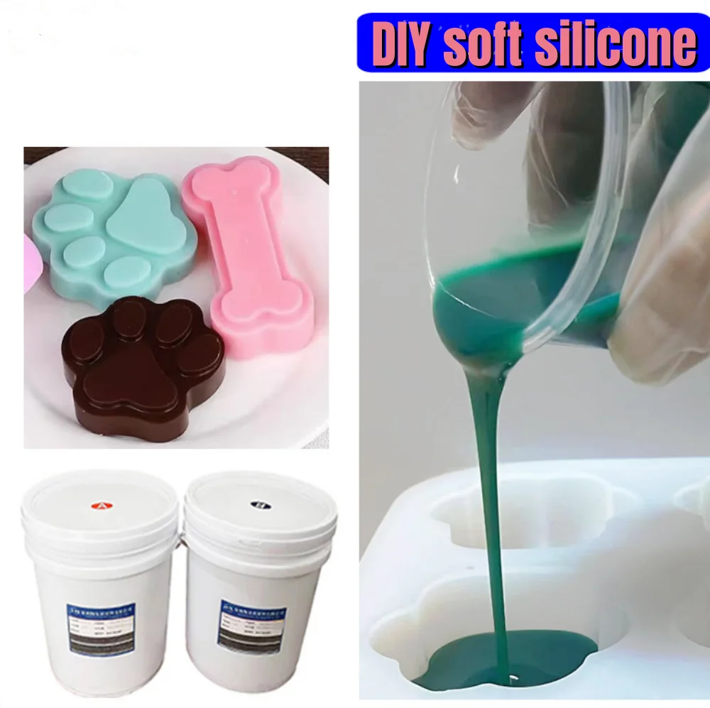압착 액체 실리콘 DIY 감압 장난감, AB 실리콘 원료, 반투명 1:1