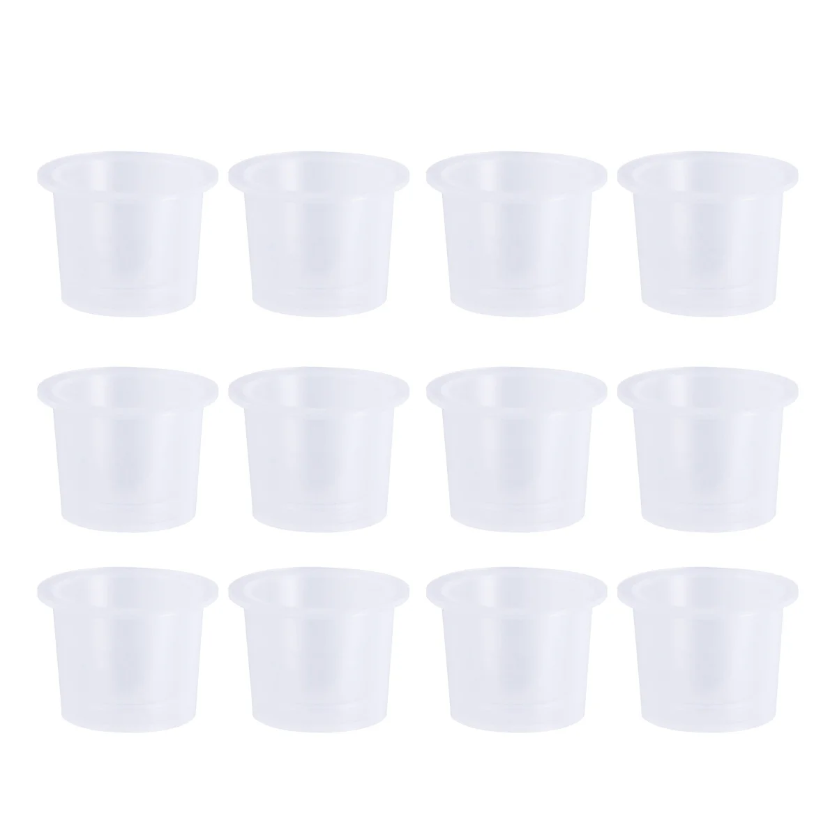 

100pcs Ink Caps Disposable Ink Cups Permanent Eyelash Makeup Eyebrow Tattooing Pigment Container Kits Supplies 15mm Size L