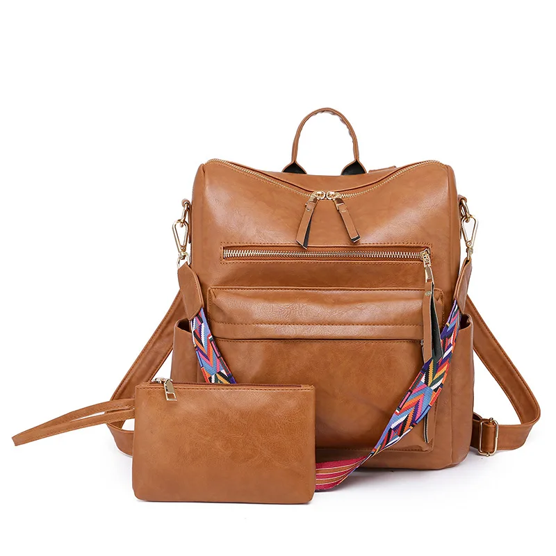 

High Quality Anti-theft Backpacks for Women Leather Large Capacity Zipper Female Bag Casual Mochila Travel Bag School Backpack