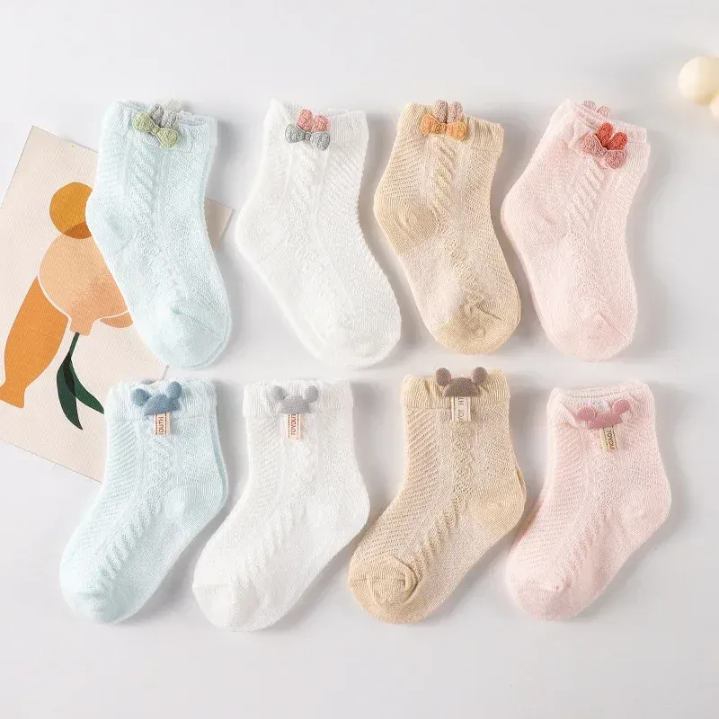 Summer Cute Mesh Baby Socks for 0-3Y Thin Breathable Short Tube Stockings Newborn Toddler Cartoon Boy Girls Accessories Clothes