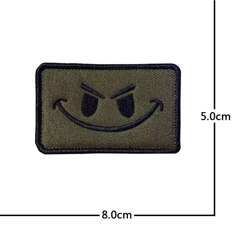 Description Picture 4 of itemSmiley StylesFace Patch Badges Round Smiley Patch 3D Hook Loop Stickers military tactics Armband for Bags Clothing Decoration