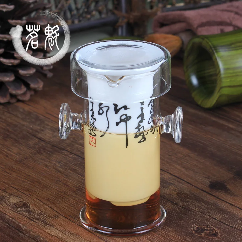150ml Glass Teapot with Filter Interaural Glass Pot Tea Device Glaze Blue and White Porcelain Liner Filter Kungfu Tea Set