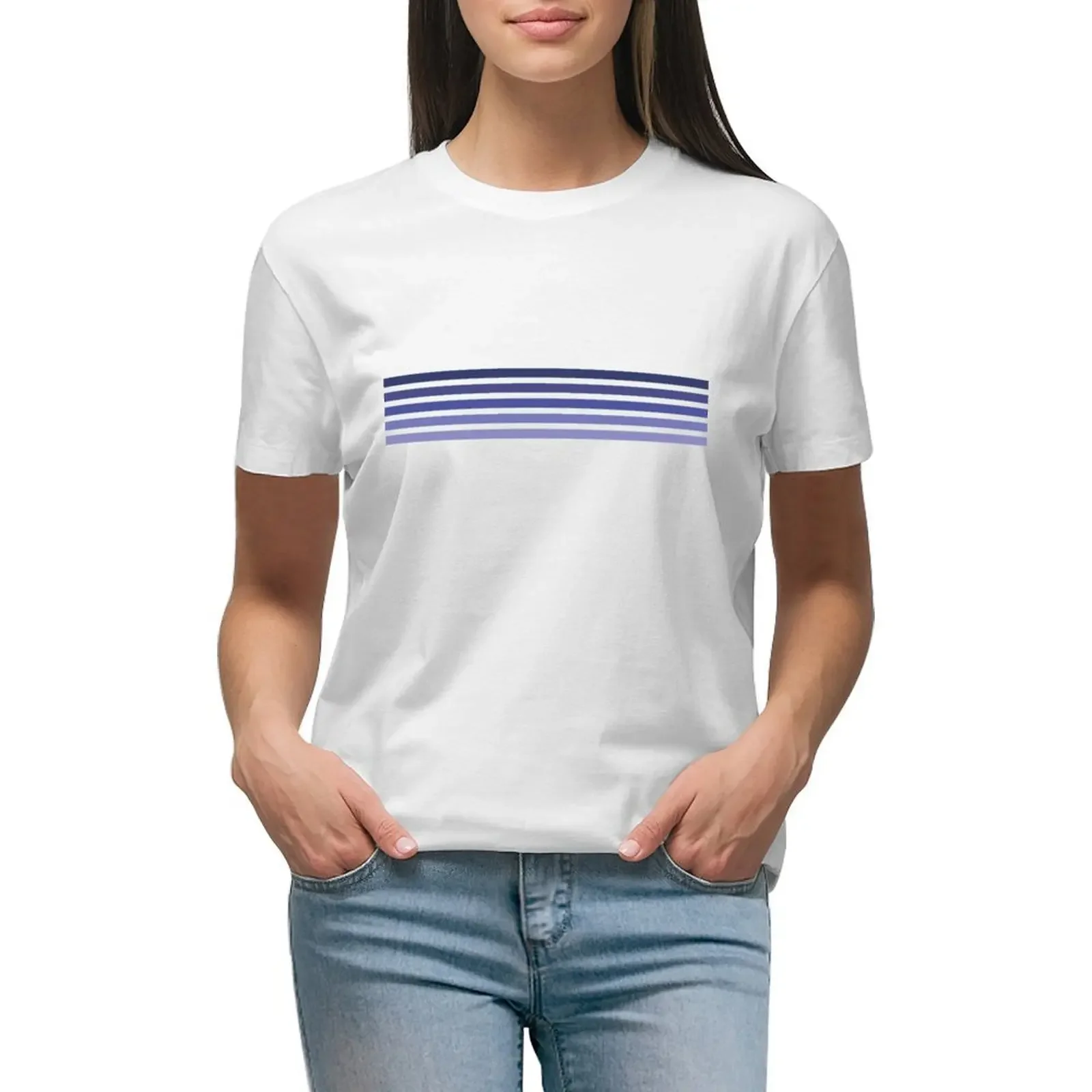 

5 Blue Lines T-shirt Female clothing cute clothes plus size tops Woman fashion