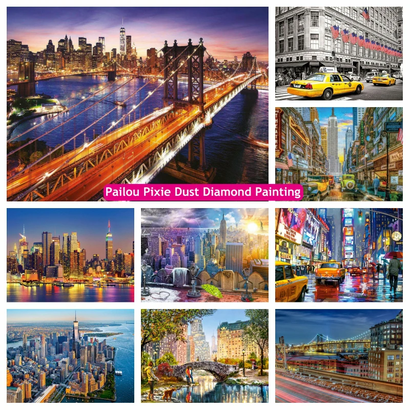 Manhattan Brooklyn Bridge Landscape AB Diamond Painting New