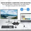 MZX KVM USB Switcher KM Switch Selector 2.0 Hub 2 Hosts Computer Laptop PC Desktop Accessories Share Printer Keyboard Mice Hubs 4