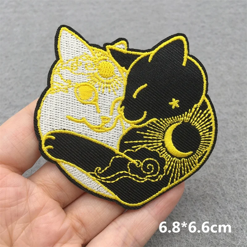 Patch brodé chat thermocollant écusson cartoon personnalisation vêtements créative