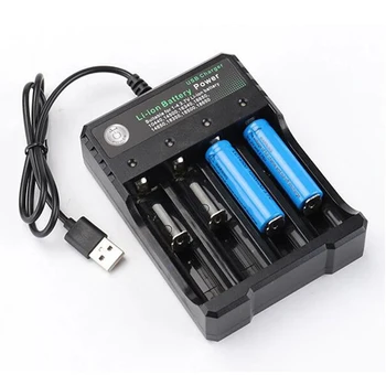 4 Slot USB Charger Independent Charging 4.2V Li-ion Battery 2X 3X 4X Portable Rechargeable Battery Charger for 18650 18350 18500 1