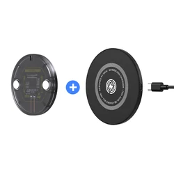 Wireless Charging Qi Module Base for Logitech Mouse Accessories (Black x Charger)