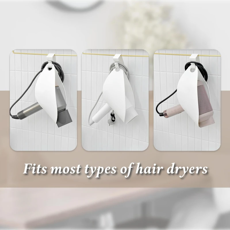 Description Picture 5 of itemHair Dryer Holder Plastic Bathroom Hair Straightener Stand Nail Free Drill-free Shelves for Wall Bathroom Storage Rack Shelf