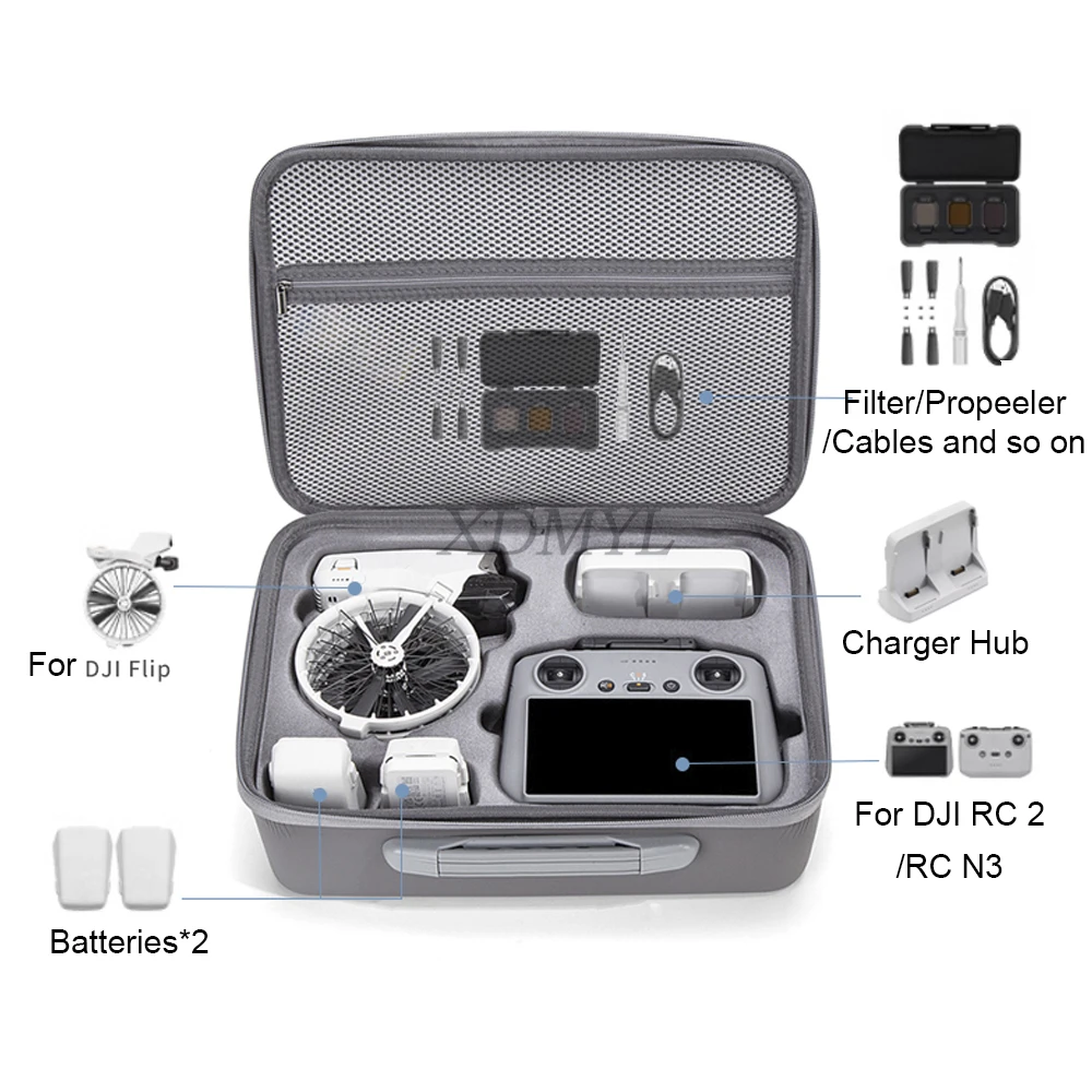 High Quality PU Waterproof Carrying Case Handbag Storage Bag For DJI Flip RC 2/RC N3 Remote Controller Drone Accessories