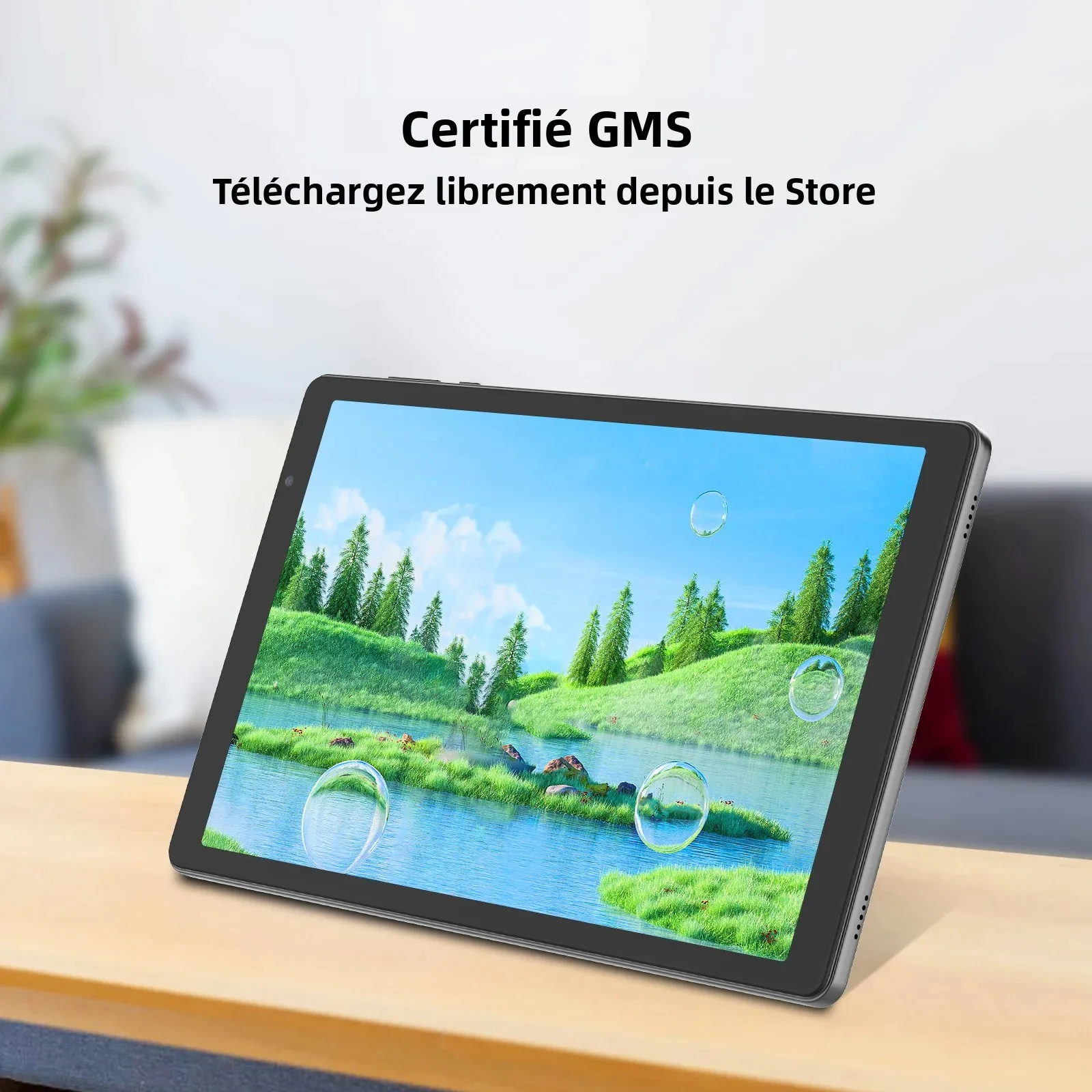 Tablette 10 pouces, Android 14, processeur quadricœur, 4 Go de RAM (2 Go + 2 Go extensibles), 32 Go de stockage, Wi-Fi, double caméra._voghion.com