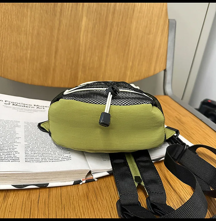 Trendige Retro-Umhängetasche, Brusttasche, Persönlichkeit, trendiger Farbblock-Rucksack in Mini-Größe, Outdoor-Sport, Wandern, doppelte Umhängetaschen – Detail 35